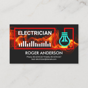 Carte De Visite Entraîneur électrique à cadre de fil rouge écl