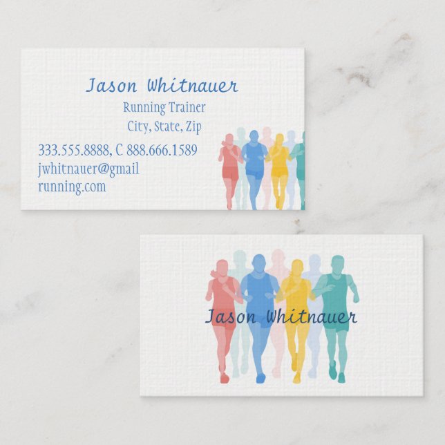 Carte De Visite Entraîneur en cours ou personnel, instructeur de c (Devant / Derrière)