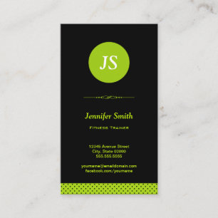 Carte De Visite Entraîneur Fitness - Stylish Apple Green