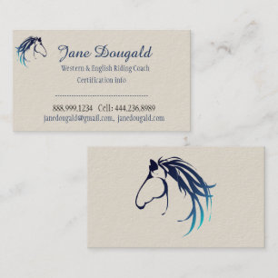 Carte De Visite Entraîneur instructeur d'équitation sur mesure 