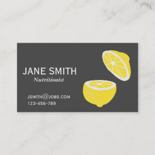 Carte De Visite Entraîneur nutritionniste en tranche de citron