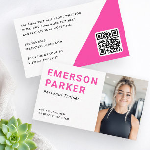 Carte De Visite Entraîneur personnel coach de fitness photo rose c