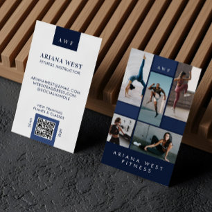 Carte De Visite Entraîneur Personnel de Fitness avec Grille de Pho