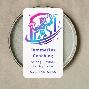 Carte De Visite Entraîneur Personnel de Fitness Fille Coach de Fit