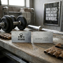 Carte De Visite Entraîneur Personnel de Fitness Grunge Kettlebell