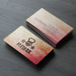 Carte De Visite Entraîneur Personnel de Fitness Grunge Kettlebell