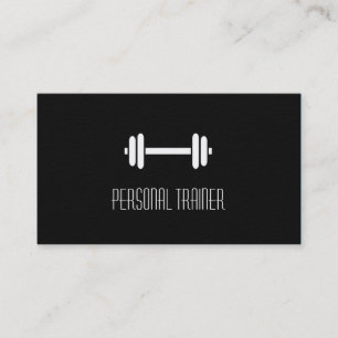 Carte De Visite Entraîneur Personnel de Fitness Moderne Noir Éléga