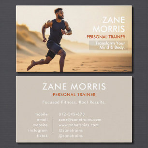 Carte De Visite Entraîneur Personnel de Fitness Photo Moderne 