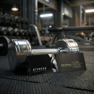 Carte De Visite Entraîneur Personnel de Fitness Professionnel Noir
