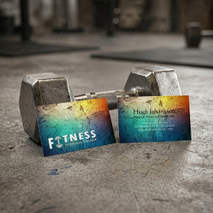 Carte De Visite Entraîneur Personnel de Fitness Texte Gras Logo Ha