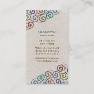 Carte De Visite Entraîneur personnel en spirale