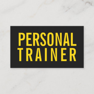 Carte De Visite Entraîneur personnel fitness noir et jaune moderne