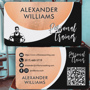 Carte De Visite Entraîneur Personnel Fitness QRcode Dynamique Mode