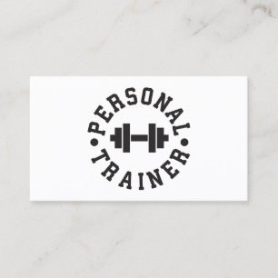 Carte De Visite Entraîneur personnel - logo d'haltère - coutume