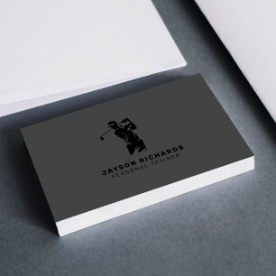 Carte De Visite Entraîneur Personnel Professionnel Golf Gris Noir