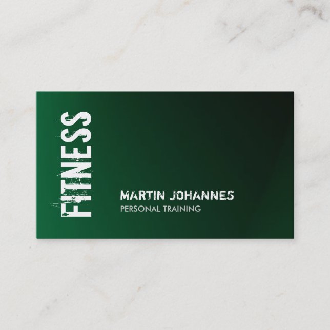 Carte De Visite Entraîneur personnel unique Dark Green Fitness (Devant)