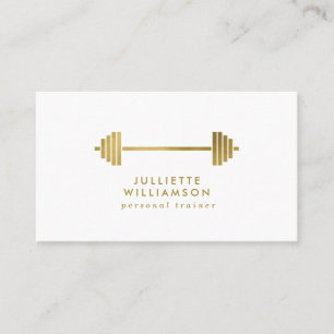 Carte De Visite Entraîneur personnel White & Gold Médias sociaux