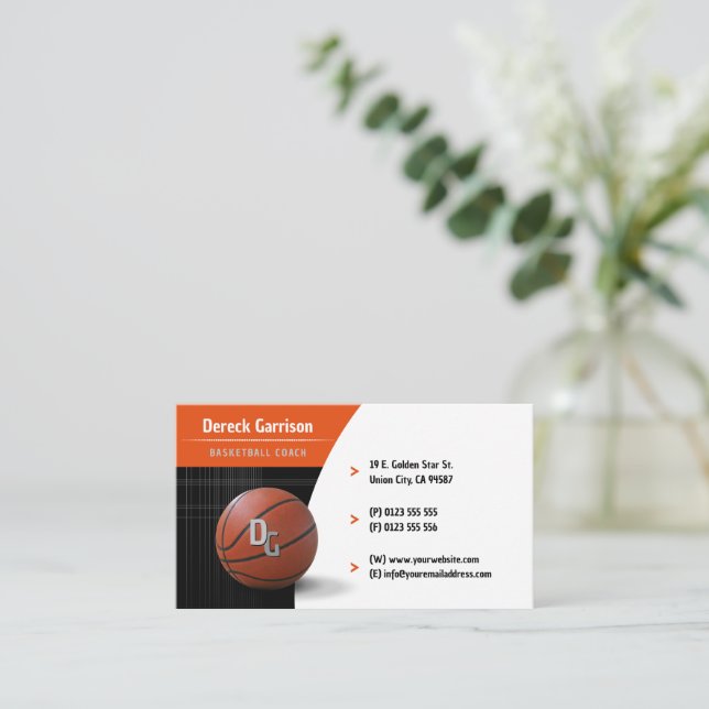 Carte De Visite Entraîneur professionnel | Basket-ball Master Spor (Debout devant)