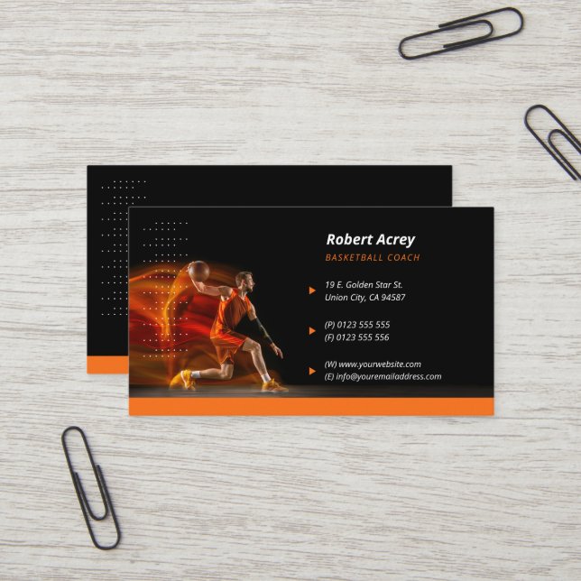 Carte De Visite Entraîneur professionnel | Basket-ball Master Spor (Devant/Arrière en situation)