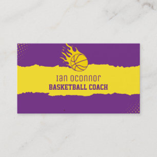 Carte De Visite Entraîneur professionnel de basket-ball Jaune