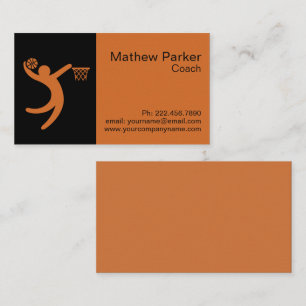 Carte De Visite Entraîneur professionnel de basket-ball orange noi