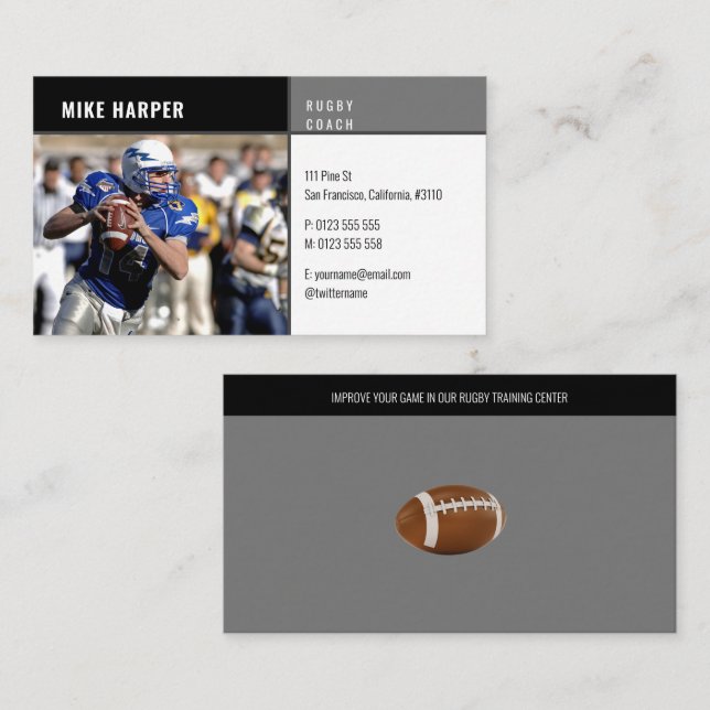 Carte De Visite Entraîneur professionnel | Rugby Master Sport (Devant / Derrière)