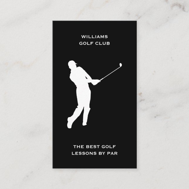 Carte De Visite Entraîneur Sport Homme Social Media Golf Pro Instr (Devant)