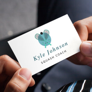 Carte De Visite Entraîneur sportif de squash Racquetball Enseignan