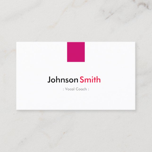 Carte De Visite Entraîneur Vocal - Rose simple rose (Devant)