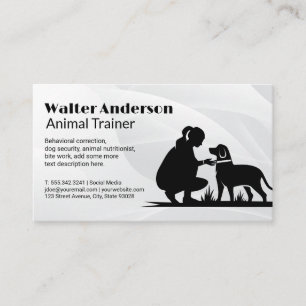 Carte De Visite Entraîneuse de chiens Services animaux