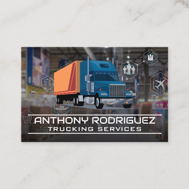 Carte De Visite Entrepôt logistique | Transporteur semi-routier (Devant)