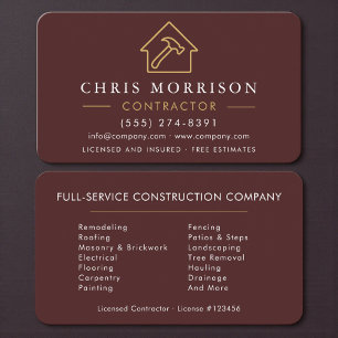 Carte De Visite Entrepreneur Bourgogne & Or Professionnel