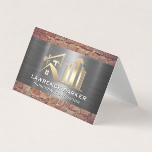 Carte De Visite Entrepreneur   Brick en acier   chantier
