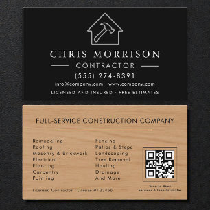 Carte de visite entrepreneur construction bois Cod