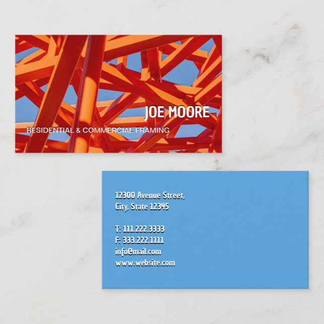 Carte De Visite Entrepreneur de cadre (Devant / Derrière)