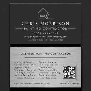 Carte De Visite Entrepreneur de peinture agréé Code QR Professionn