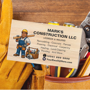 Carte De Visite Entrepreneur de rénovation de construction Bâtisse