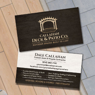Carte De Visite Entrepreneur de terrasse et de patio professionnel