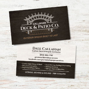 Carte De Visite Entrepreneur de terrasse et de patio professionnel