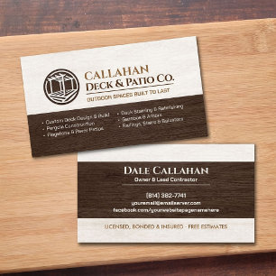 Carte De Visite Entrepreneur de terrasse et de patio professionnel