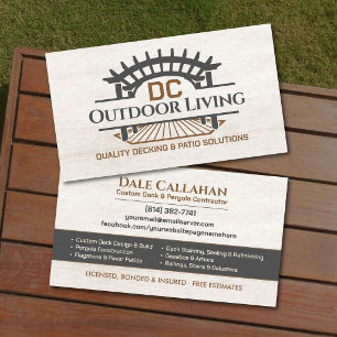 Carte De Visite Entrepreneur de terrasse et de patio professionnel