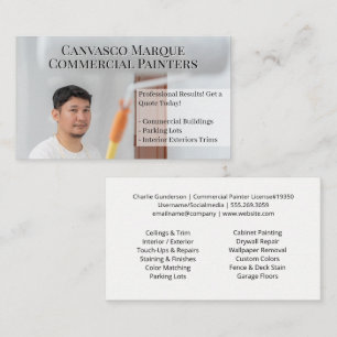 Carte De Visite Entrepreneur de travaux commerciaux Rouleau à pe