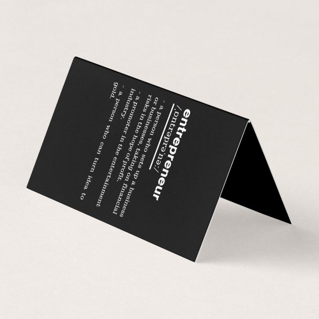 Carte De Visite Entrepreneur Definition Funny Business Owner Gift (Devant)