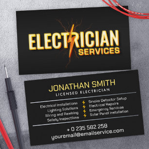 Carte De Visite Entrepreneur électricien professionnel - Électrici