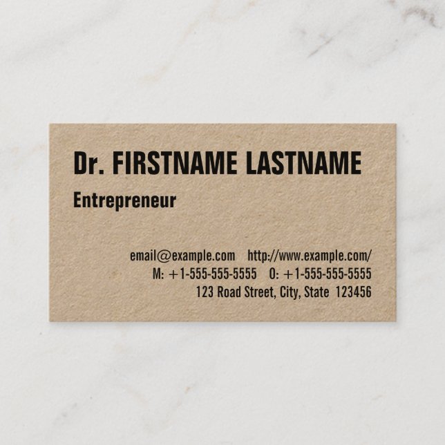 Carte de visite Entrepreneur élégant et tendance (Devant)