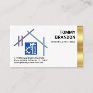 Carte De Visite Entrepreneur en bâtiment à cadre A