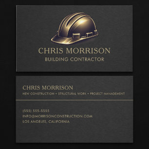 Carte De Visite Entrepreneur en Bâtiment Casque Professionnel