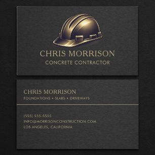 Carte De Visite Entrepreneur en béton Casque Professionnel