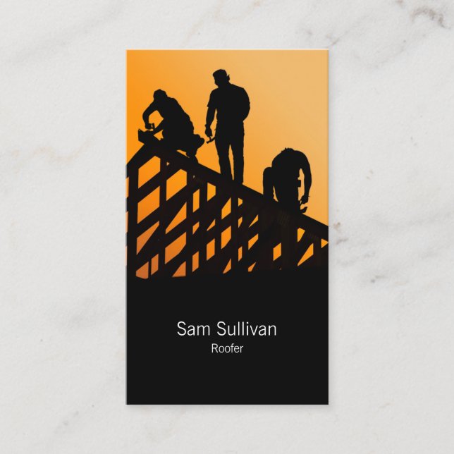 Carte De Visite Entrepreneur en construction de toitures (Devant)