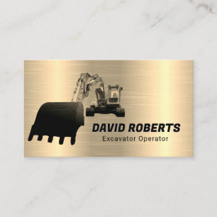 Carte De Visite Entrepreneur en construction d'or de l'opérateur d